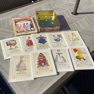 Set of american girl doll books bonus tin